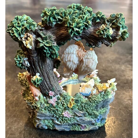 VTG Musical Animated Angel & Swan Sculpture Classic Angels We Have Heard on High - Picture 3 of 6